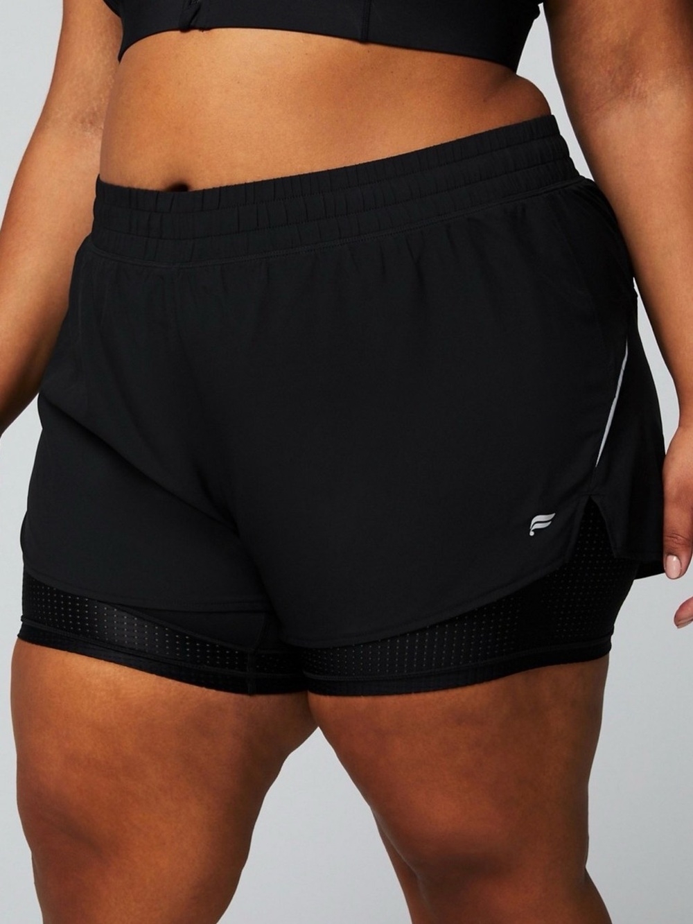 Fabletics perforated Run shorts size XXL/1X in color black